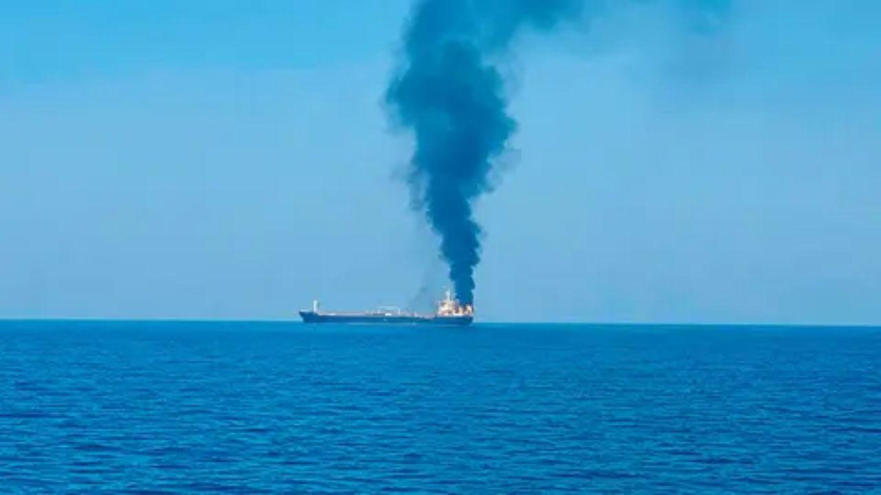 Russian drone strikes on cargo ship bound for Ukraine kills Egyptian crew member Indian and Turkish sailors escape after Panama-flagged vessel catches fire in Black Sea. File Pic